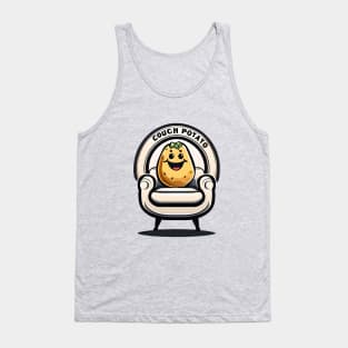 cute couch potato on an armchair Tank Top